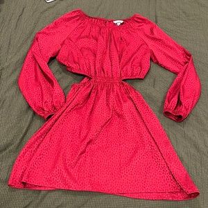 Metallic red cutout dress